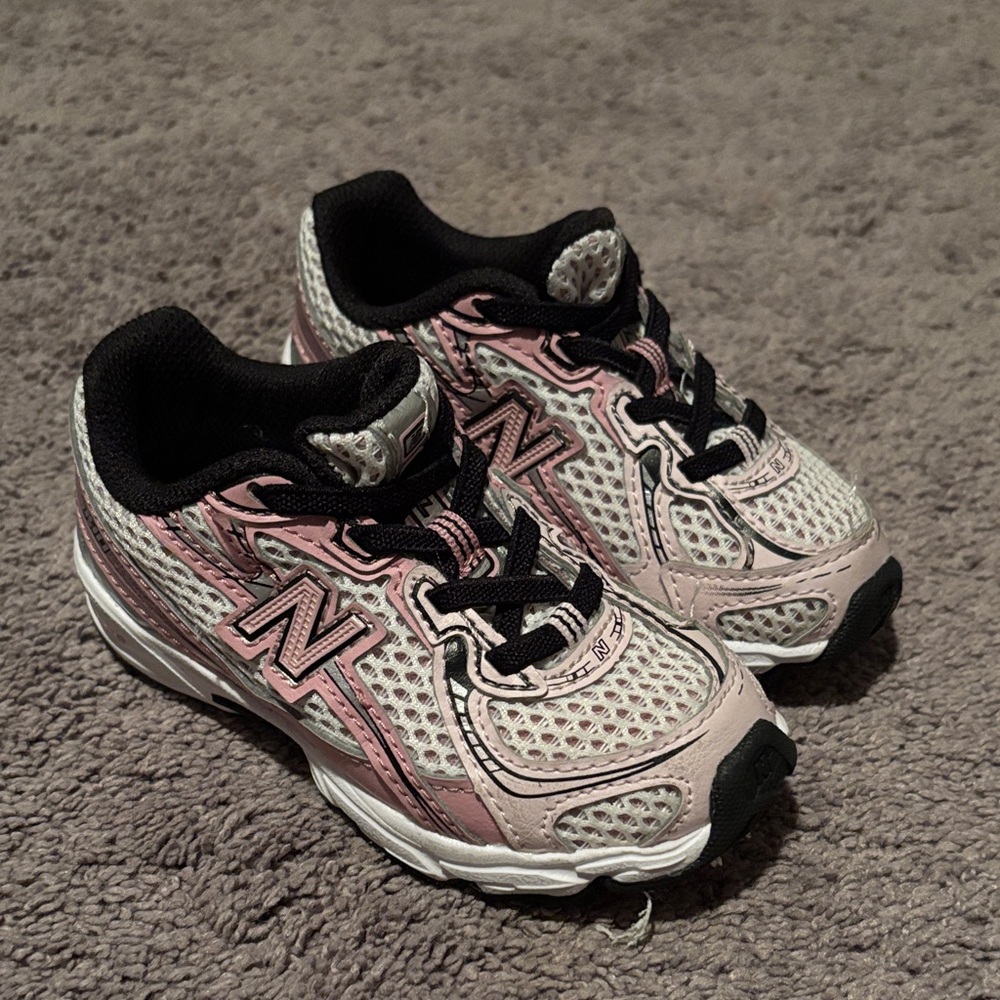 New Balance Kids' Pink and Gray Sneakers